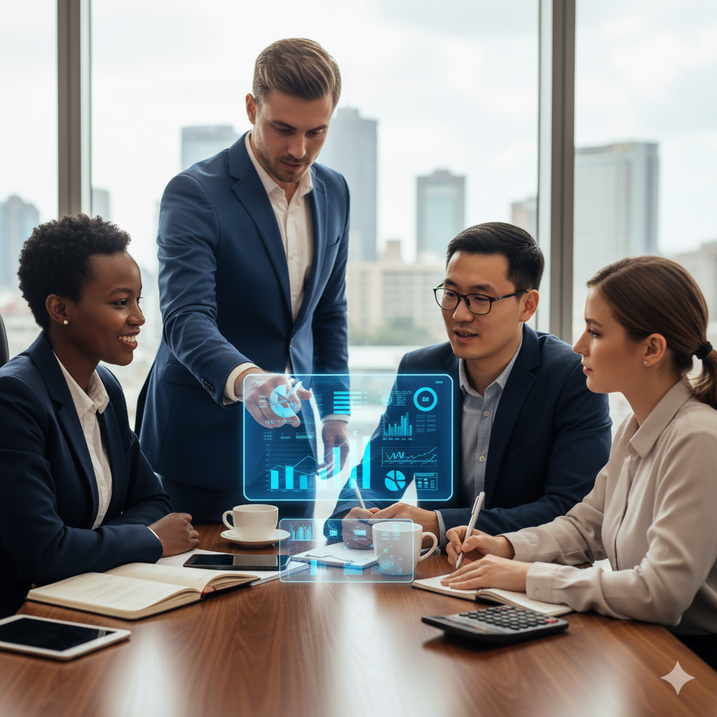 A bright and modern training session with an engaging speaker.